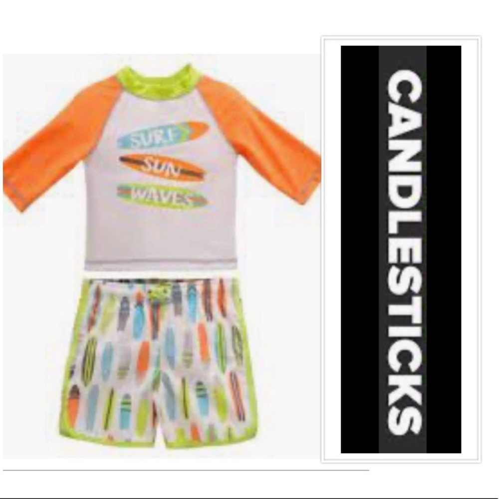 Candlesticks Sun Waves Rash Guard Set